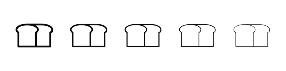 Bread loaf icons in black stroke designs on white background