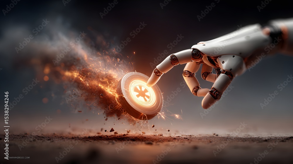 Poster dramatic fiery explosion creating a powerful shockwave and visually striking display of energy and d