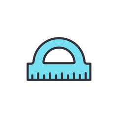 Turquoise Protractor Illustration Depicting Precision And Measurement