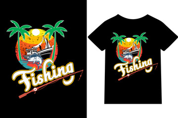 Fishing T-shirt design or poster design