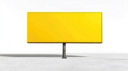 Fototapeta premium Yellow isolated advertising billboard template on white background
