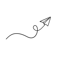 vector line art of airplane in one continuous line