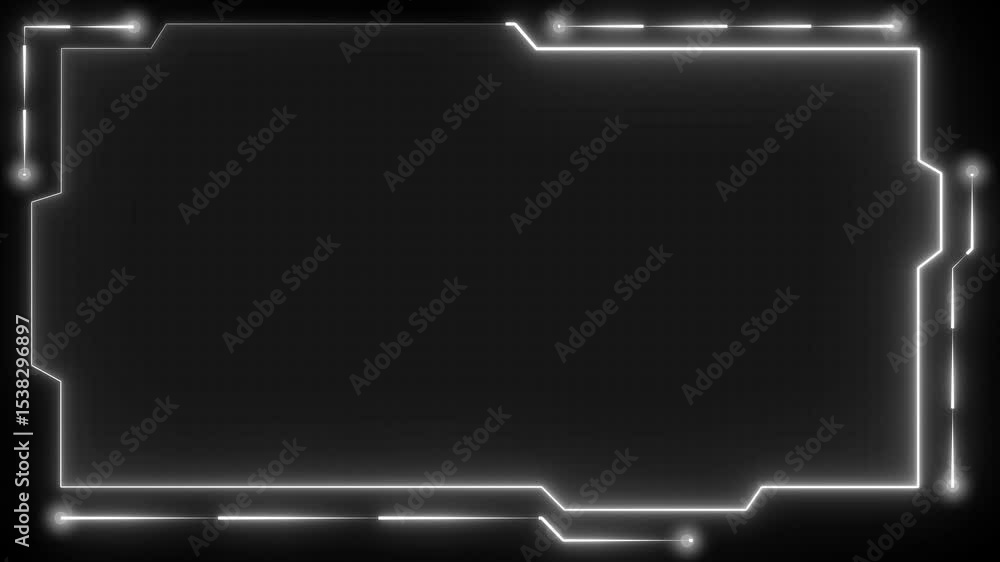 Fototapete abstract loop futuristic background. sci fi technology hud ui frame blue glowing technology sci fi f