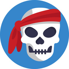 A classic pirate skull symbol representing danger and adventure on the high seas.