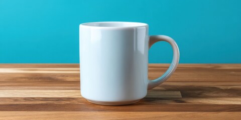 A white coffee mug mockup banner