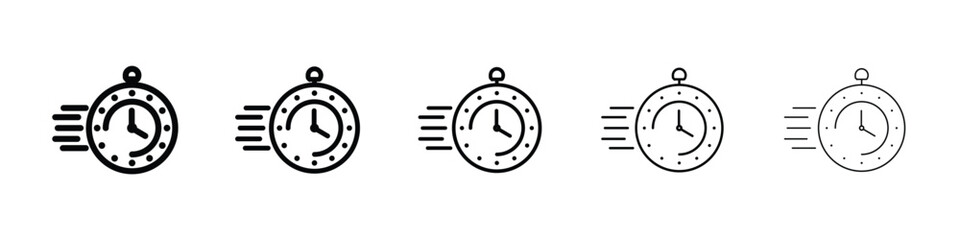 Express icons in black stroke designs on white background