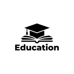 graduation cap icon with book