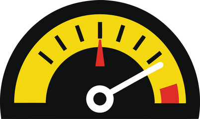 Fuel gauge icon, fuel level meter, gas indicator, car dashboard fuel, fuel meter symbol, gas gauge vector, fuel tank indicator, petrol gauge, fuel indicator sign, automotive fuel meter illustration.