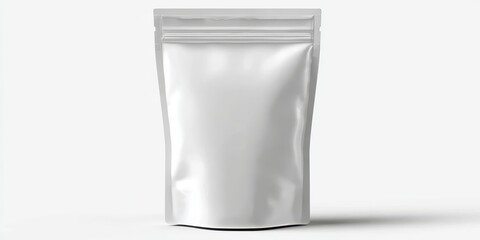 A white coffee pouch mockup banner