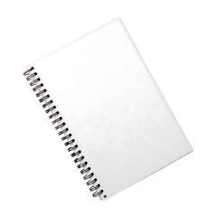 White Spiral Notebook - Blank Cover and Pages - School and Office Stationery Mockup Isolated transparent background 