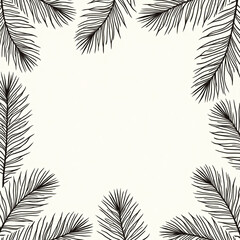 abstract floral background with frame with palm leaves