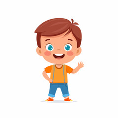 Happy Boy Character Illustration Vector Art for Kids