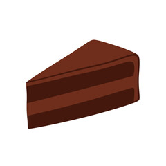 Delicious Chocolate Cake Slice - Vector Illustration
