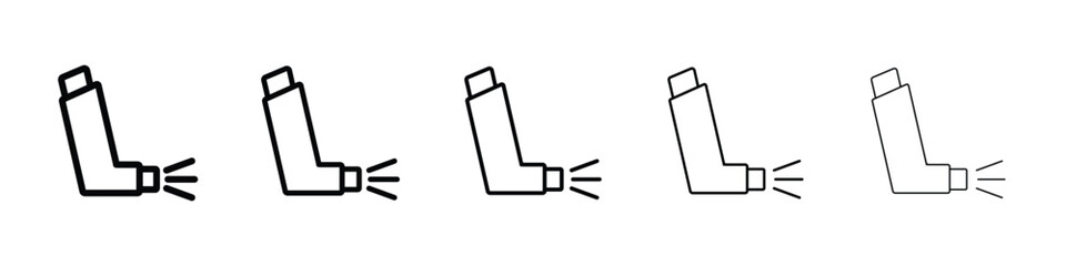 Inhaler icons in black stroke designs on white background