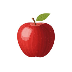 Juicy Red Apple Illustration: Fresh and Healthy Fruit