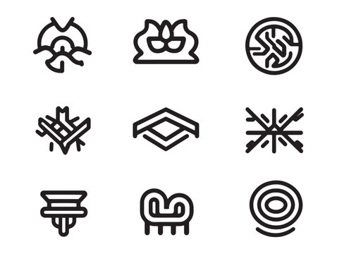 minimalist line art of kue cubir traditional snack 