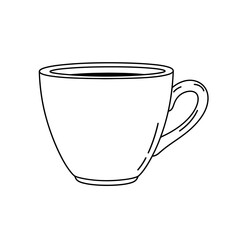 Simple Coffee Cup Outline: Minimalist Beverage Illustration