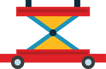 High-quality image of a hydraulic jack lift used for car repair and maintenance, perfect for garage, workshop, or industrial tool concept on white background, ideal for microstock platforms.