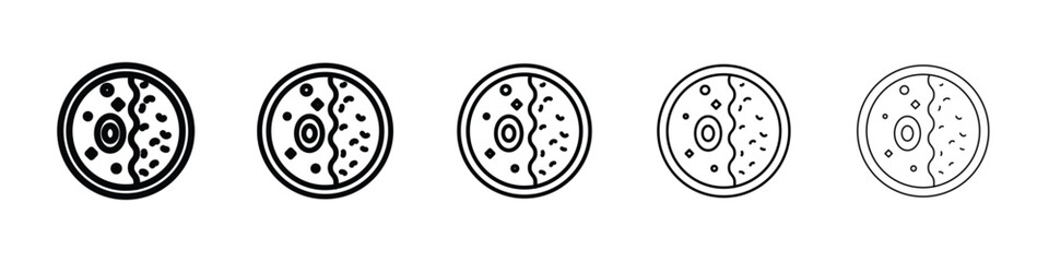 Kare raisu icons in black stroke designs on white background