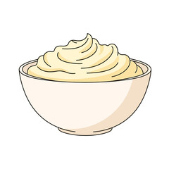 Creamy Dip in a Bowl, Illustration for Food Concepts