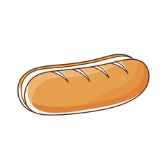 Simple Hot Dog Bun Illustration