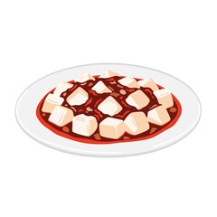 Mapo Tofu: A Delicious and Authentic Chinese Dish Illustration