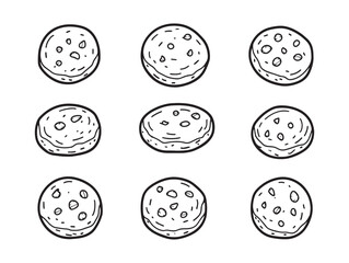 Fototapeta premium Minimalist Oatmeal Cookies Line Drawing For Design 
