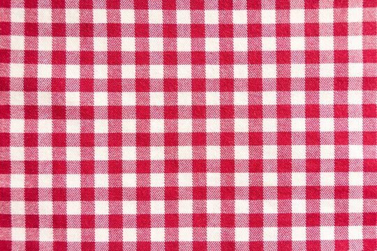Red checkered gingham table cloth italian restaurant texture background bg