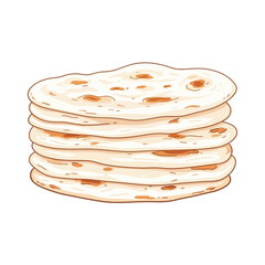 Stack of Flatbreads: Culinary Illustration