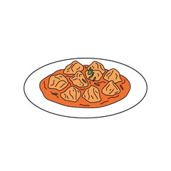 Dumpling Dish Illustration: Culinary Simplicity