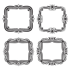 Handcrafted Look For Artisan Products Decorative Vector Floral Border Packs
