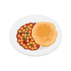 Chole Bhature: A Delicious Indian Meal Illustration