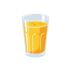 Refreshing Orange Juice in Glass - Vector Illustration