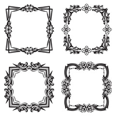 Delicate Hand Drawn Invitation Elements Decorative Vector Floral Border Packs
