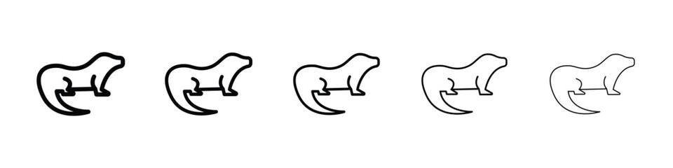 Otter icons in black stroke designs on white background