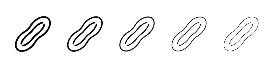 Peanut icons in black stroke designs on white background