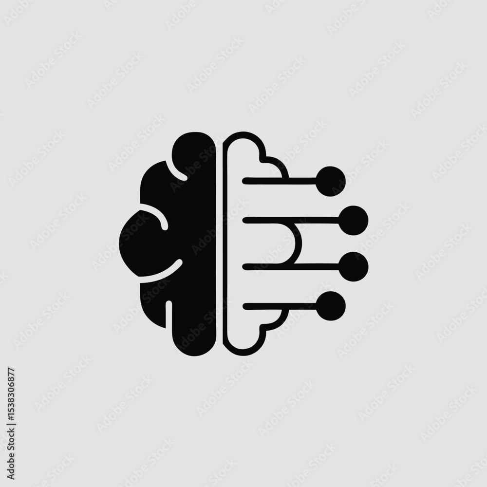 Poster abstract brain concept representing artificial intelligence and technological advancements