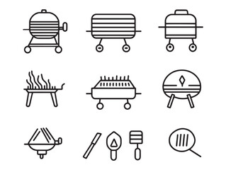 Minimalist Outdoor Grill Line Drawing Vector Art 