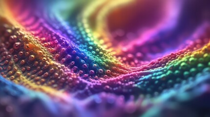 A colorful abstract texture with small bumps and a rainbow gradient pattern