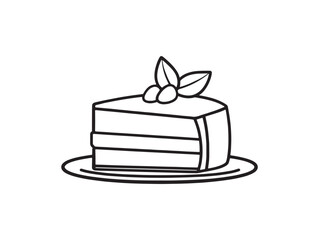 Minimalist Pistachio Cake Vector Drawing Artwork 