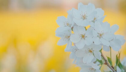White blossoms burst forth in spring s embrace against a golden dream a celebration of rebirth and