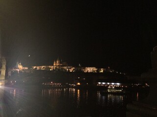 Fototapeta premium city view of Prague at night