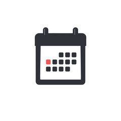 Calendar icon with marked date, reminder for web design