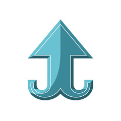 Aqua arrow points up, abstract design concept for growth, with space for copy
