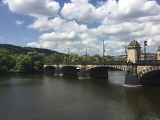 view of the river and the city of Prague