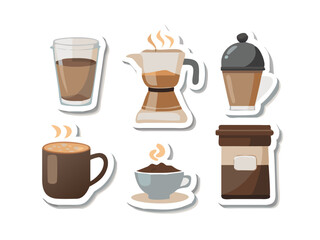 coffee themed icons stickers - 2