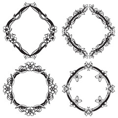 Foliage And Leaf Elements For Logos Decorative Vector Floral Border Packs
