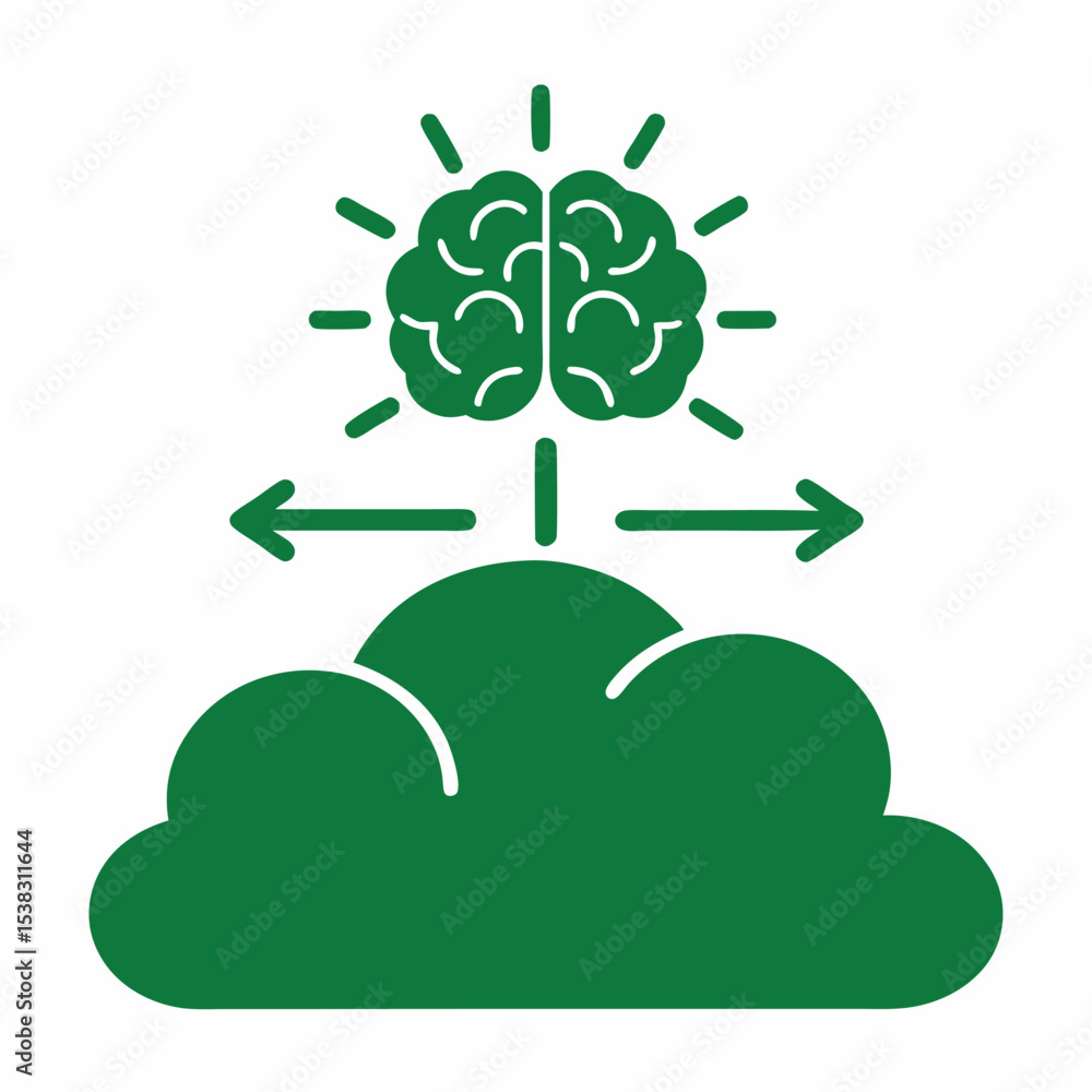 Aufkleber brain cloud technology concept abstract digital vector illustration for various design projects