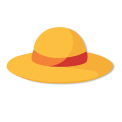 yellow hat isolated on white background design element for summer theme and illustration