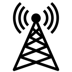Vintage television antenna black vector stencil isolated on background